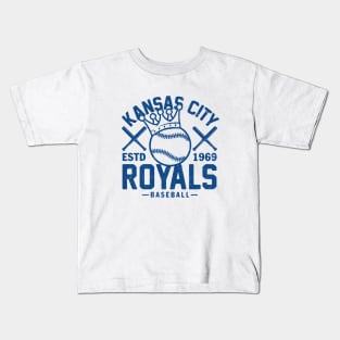 Kansas City Royals Retro 1 by Buck Tee Kids T-Shirt